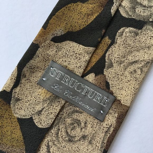 Structure Le Collezioni Men’s Silk Floral Neck Tie - Picture 3 of 4